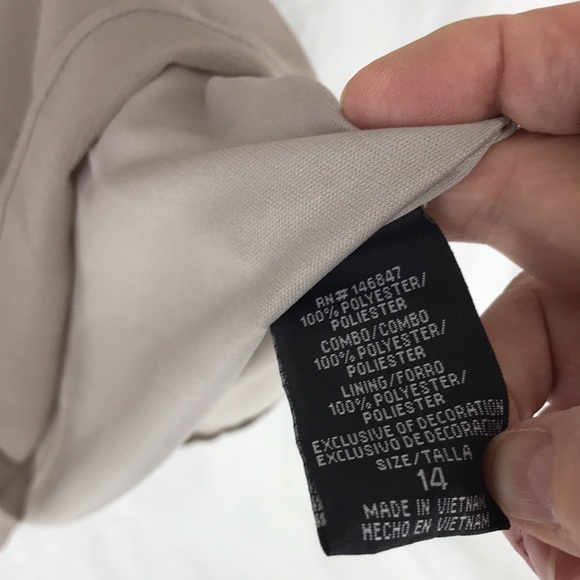 Le Bos taupe cream sleeveless dress flirty front layered hemline 14 - Picture 10 of 10